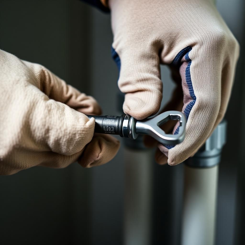 Plumbing repair close-up